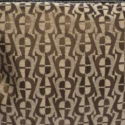 Pre Owned Aigner Brown Signature Canvas and Leather Zip Hobo
