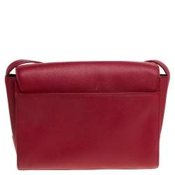 Pre Owned Aigner Red Leather Shoulder Bag