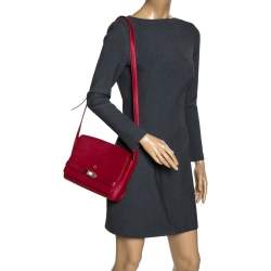 Aigner Red Leather Shoulder Bag