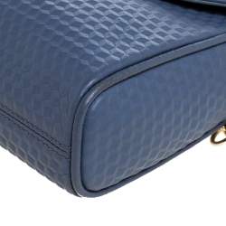 Aigner Blue Embossed Leather Genoveva Crossbody Bag