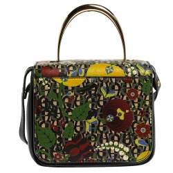 مملوكة مسبقًا Aigner Multicolor Printed Coated Canvas and Leather Genoveva Top Handle Bag