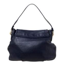 Pre Owned Aigner Blue Leather Flap Hobo
