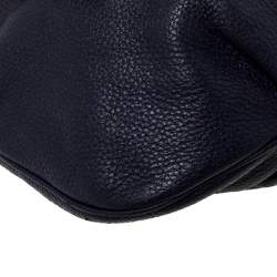 Pre Owned Aigner Blue Leather Flap Hobo