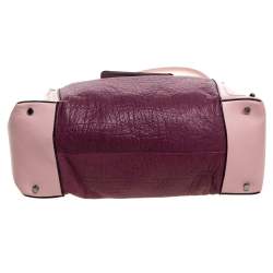 Pre Owned Aigner Bicolor Leather Turnlock Flap Hobo