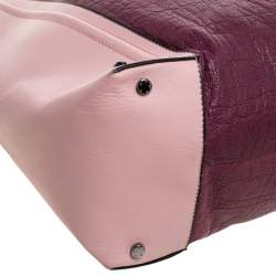 Pre Owned Aigner Bicolor Leather Turnlock Flap Hobo