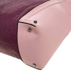 Pre Owned Aigner Bicolor Leather Turnlock Flap Hobo