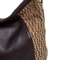 Aigner Brown/Beige Signature Canvas and Leather Hobo