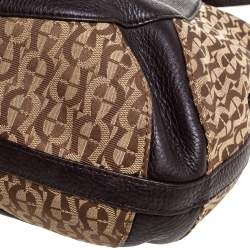 Aigner Brown/Beige Signature Canvas and Leather Hobo