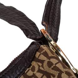 Aigner Brown/Beige Signature Canvas and Leather Hobo