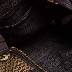 Aigner Brown/Beige Signature Canvas and Leather Hobo
