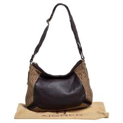 Aigner Brown/Beige Signature Canvas and Leather Hobo