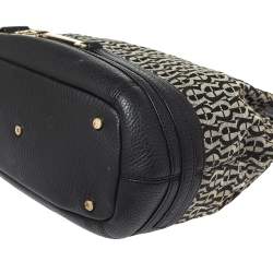 Pre Owned حقيبة ساتشل أيغنر جلد وكانفاس شهيرة سوداء