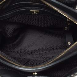 Pre Owned حقيبة ساتشل أيغنر جلد وكانفاس شهيرة سوداء