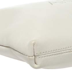 Pre Owned Aigner Cream Leather Wristlet Pouch