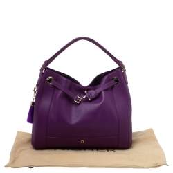Pre Owned حقيبة هوبو أيغنر كافالينا جلد بنفسجية