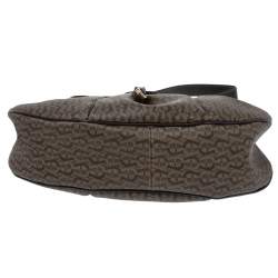 Pre Owned Aigner Brown Monogram Coated Canvas and Leather Hobo