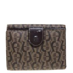 Aigner Brown Signature Coated Canvas French Wallet