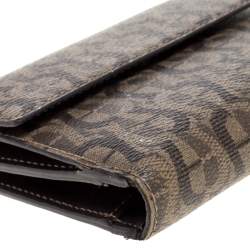 Aigner Brown Signature Coated Canvas French Wallet