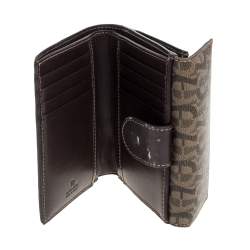 Aigner Brown Signature Coated Canvas French Wallet