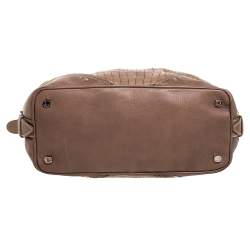 Pre Owned Aigner Brown Croc Embossed Leather Buckle Flap Dome Satchel