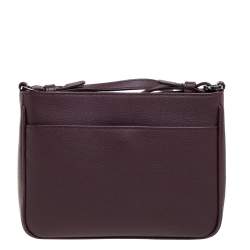 مملوكة مسبقًا حقيبة كتف أيغنر سحاب جلد عنابية