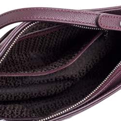 مملوكة مسبقًا حقيبة كتف أيغنر سحاب جلد عنابية