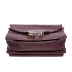 Pre Owned حقيبة كتف أيغنر قلاب جلد عنابية