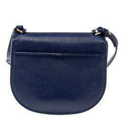 Pre Owned Aigner Blue Grained Leather Mini Pina Crossbody Bag