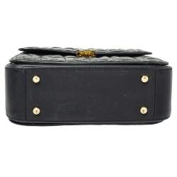 Pre Owned Aigner Black Signature Leather Genoveva Top Handle Bag