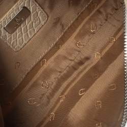 Pre Owned Aigner Vanilla  Croc Embossed Leather Baguette Shoulder Bag