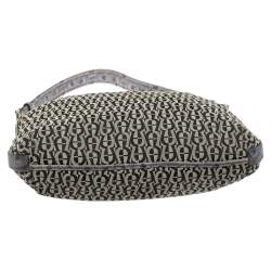 مملوكة مسبقًا حقيبة هوبو إيغنر جلد وكانفاس شهير سوداء / رمادية