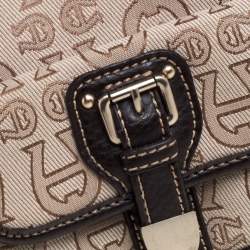 مملوكة مسبقًا Aigner Monogram Canvas And Leather Front Pocket Baguette Shoulder Bag