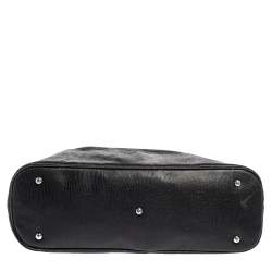 Aigner Black Signature Canvas and Lizard Embossed Leather Hobo