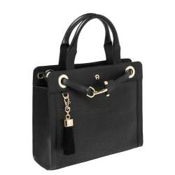 Pre Owned حقيبة يد أيغنر كافالينا جلد محبب سوداء