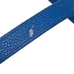 Pre Owned حقيبة أيغنر يد علوية غينوفيفا جلد منقوش زرقاء 