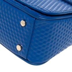 Pre Owned حقيبة أيغنر يد علوية غينوفيفا جلد منقوش زرقاء 