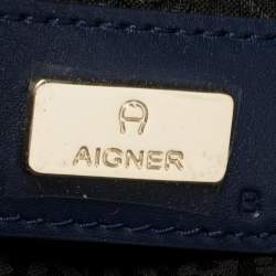 Pre Owned Aigner Deep Blue Leather Diadora Belt Bag