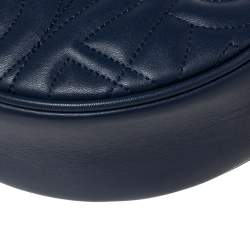 Pre Owned Aigner Deep Blue Leather Diadora Belt Bag