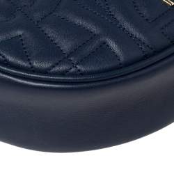 Pre Owned Aigner Deep Blue Leather Diadora Belt Bag