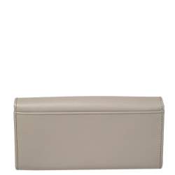 Pre Owned Aigner Grey Leather Flap Continental Wallet