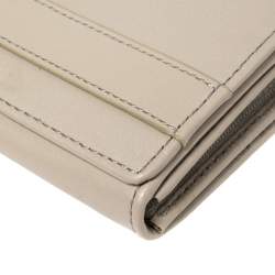 Pre Owned Aigner Grey Leather Flap Continental Wallet