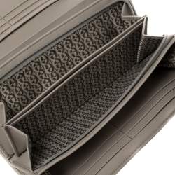 Pre Owned Aigner Grey Leather Flap Continental Wallet