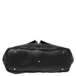 Pre Owned Aigner Black/Grey Signature Coated Canvas and Leather Satchel