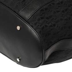 Pre Owned Aigner Black Signature Canvas And Leather Tote