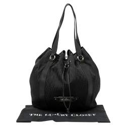 Pre Owned Aigner Black Signature Canvas And Leather Tote