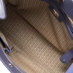 Pre Owned Aigner Lavender Crocodile Embossed Leather Limited Edition Cavallina Tote