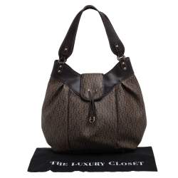 Pre Owned Aigner Brown Monogram Coated Canvas and Leather Hobo