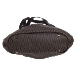 Pre Owned Aigner Brown Monogram Coated Canvas and Leather Hobo