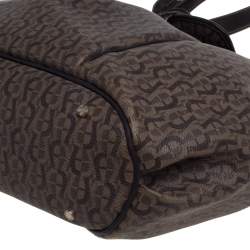 Pre Owned Aigner Brown Monogram Coated Canvas and Leather Hobo