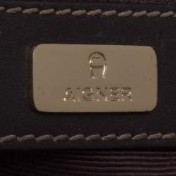 Pre Owned Aigner Brown Monogram Coated Canvas and Leather Hobo